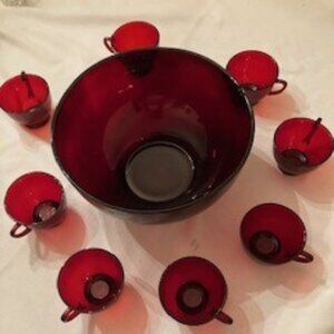 Anchor Hocking Royal Ruby Red Punch Bowl